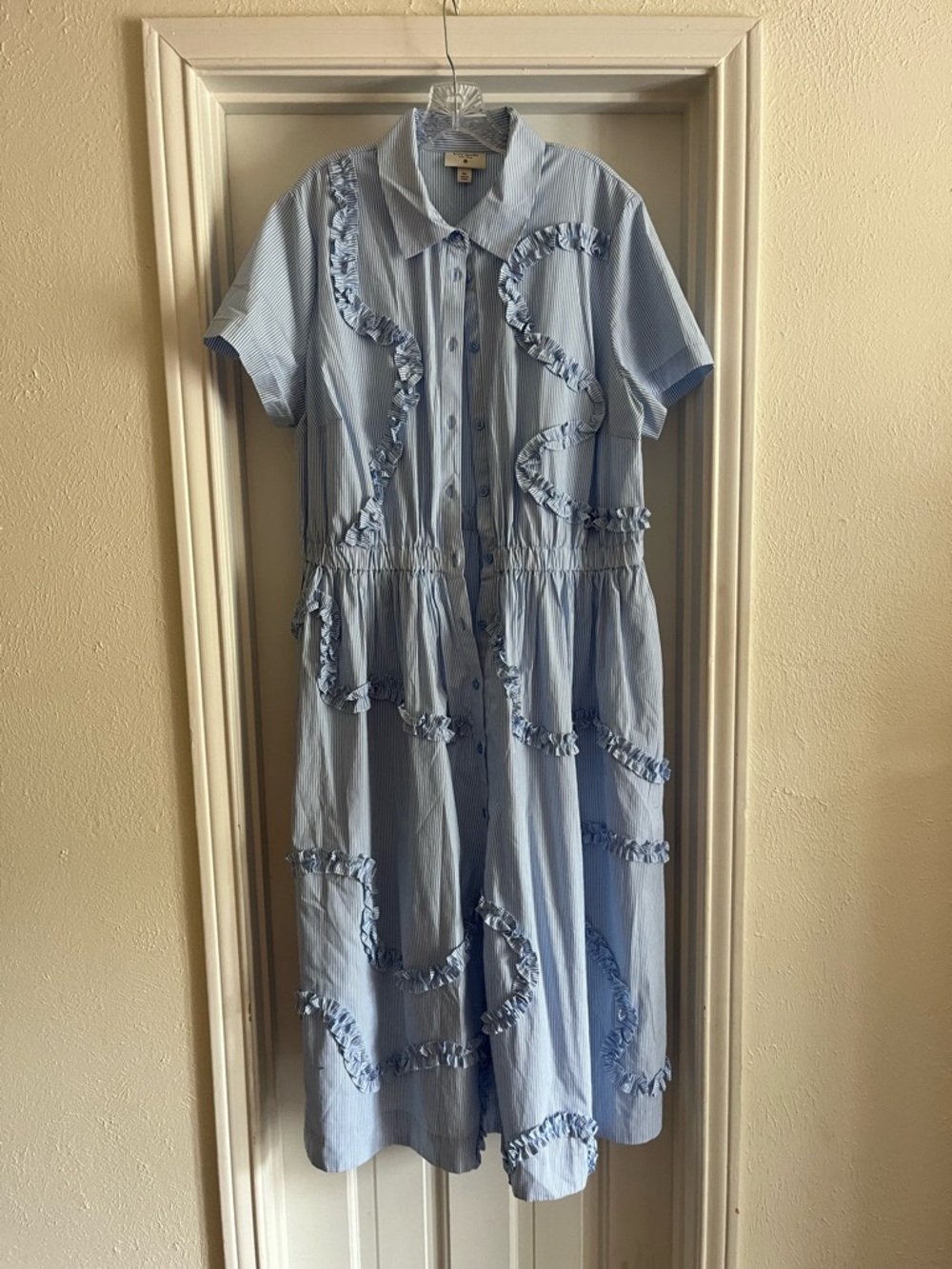 kate spade for target Light Blue Ruffle-Trim Midi Shirt Dress - Picture 2 of 4